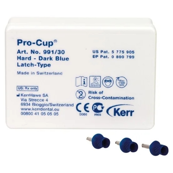 Чашечки для чистки и полировки Pro-Cup (Latch Type) жесткие цв. темно-синий (уп.30шт)*