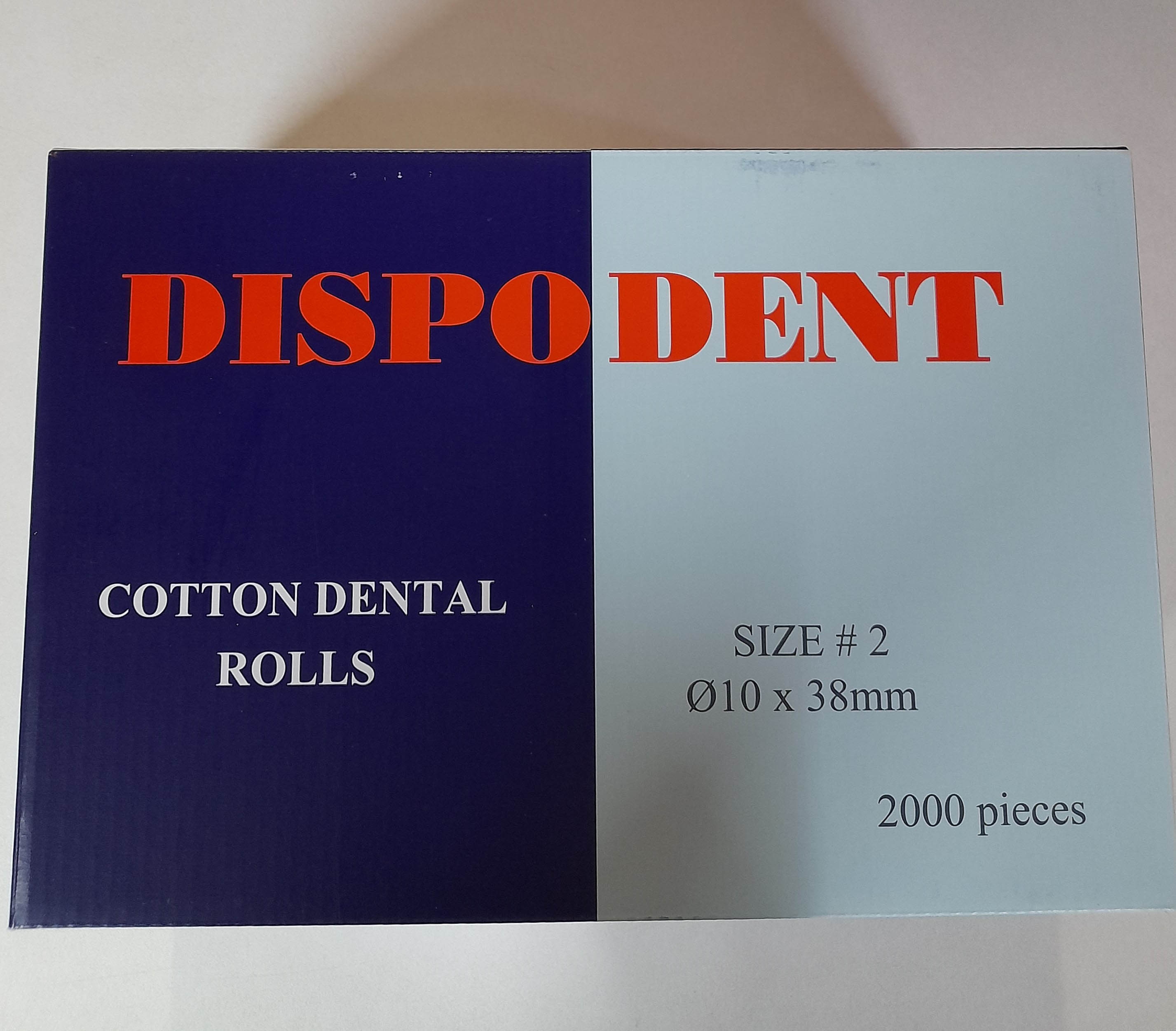 Валики стоматологические хлопковые Dispodent в картонной (уп.2000 шт/12уп)*