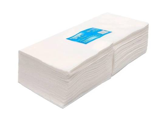 Салфетка White line 30х30см Спанлейс 50г/м2 цв.белый /Белая линия/ (уп.100шт/24уп) пачка *