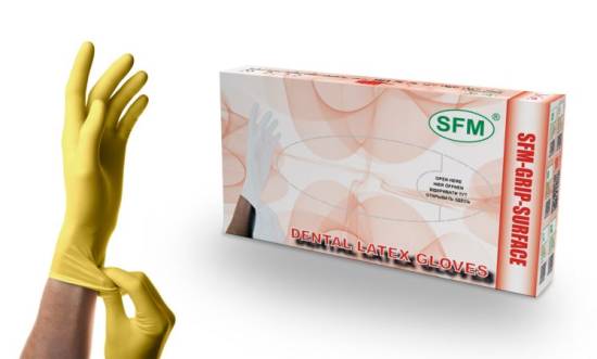 Перчатки латексные SFM DENTAL LATEX LC265DC неоп.нестер.текстур 2хлор цв.натурал. р.XS (50п/10уп)ЧЗ