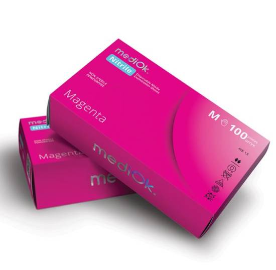 Перчатки нитриловые MediOk BSN35PNK-1-XS 7г неоп.нестер.текстур.цв.розовый р.XS (50п/10уп) ЧЗ