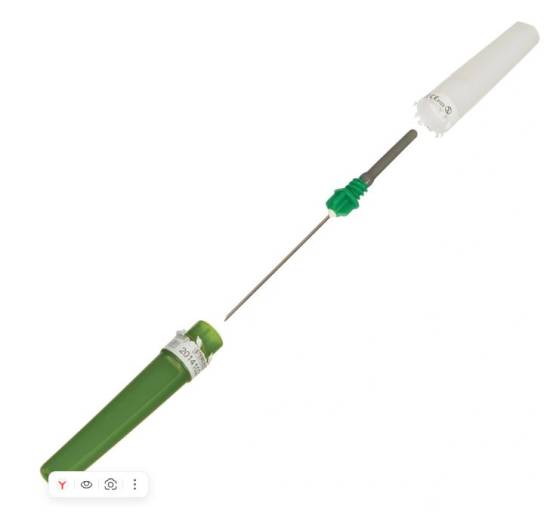 Игла двусторонняя Improvacuter стерильная 0,8*38мм 21G цв.ЗЕЛЁНЫЙ /Hongda/ (уп.100/5000шт)*