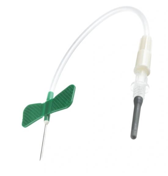 Игла-бабочка LUER-адаптер 0,80х19мм 21G цв.ЗЕЛЁНЫЙ /Improvacuter/ (уп.100шт/кор.20уп)*