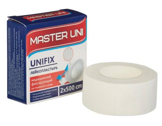 Лейкопластырь медицинский MASTER UNI фиксирующий на тканевой основе 2х500 см/ХЕЛСЛАБ/(уп.1/360шт)*