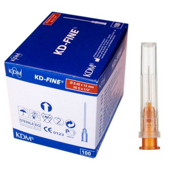 Игла стерильная Luer 0,45*12мм 26G /KD-Fine/ БЕЖЕВЫЙ (уп.100/5000шт)*