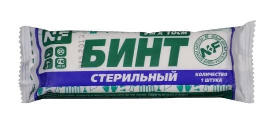 Бинт стерильный 10см х5м, пл.28г/м2 /Ньюфарм/ (кор.550шт)*